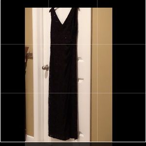 Ralph Lauren Black sequined evening gown